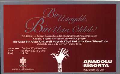 Ertuğrul Köyü Dokuma Kursu Belge Töreni